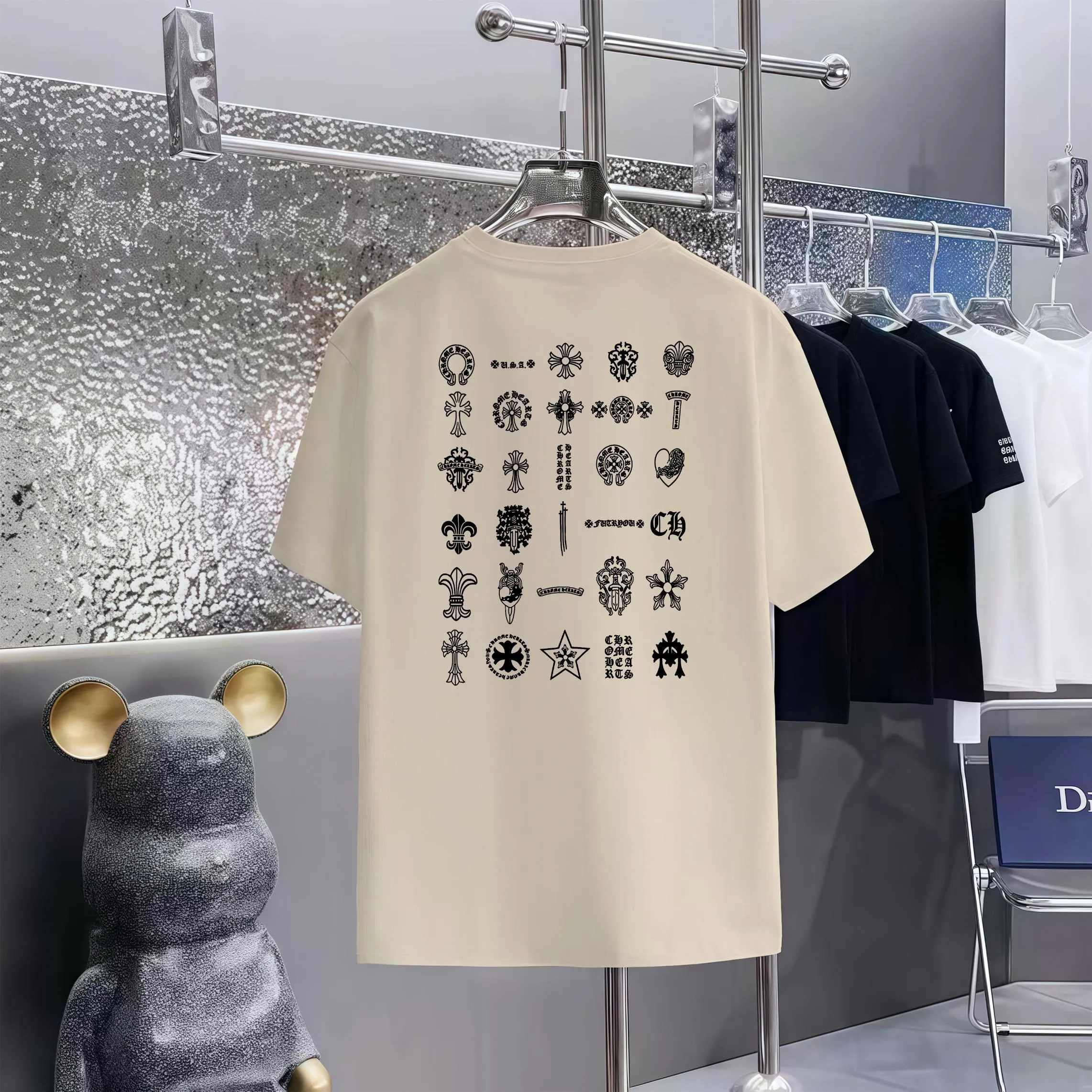 80 Chrome Hearts T 1:1 1×1 Same Style logo OS ：Black，White， ，Red， Gray Size：XS-L